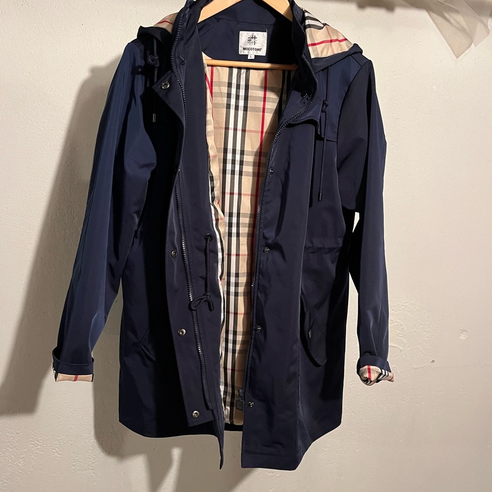 Navy Blue Hooded Jacket